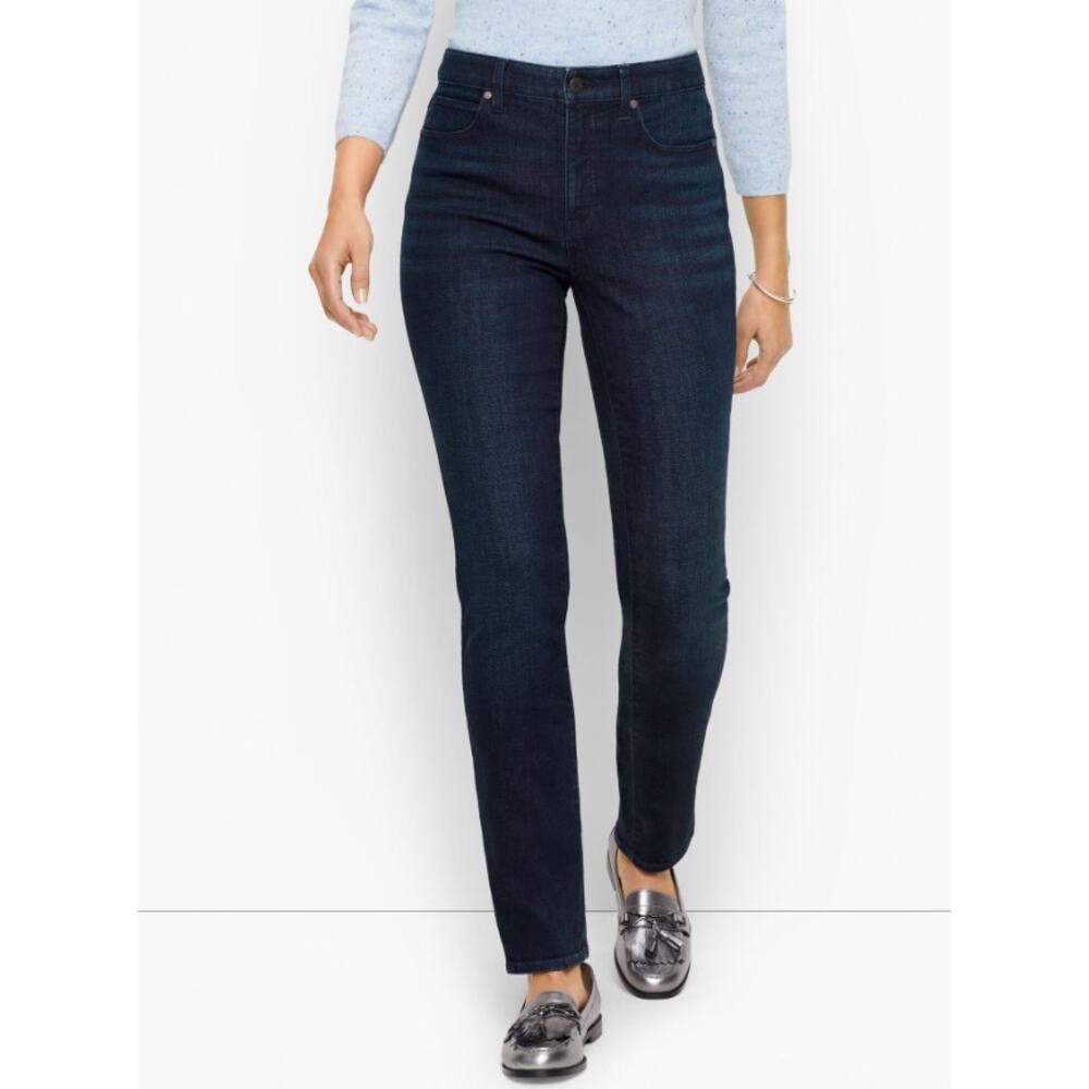 Talbots 14P Blue Straight Leg Jeans Mid Rise Stretch Denim Women's Petite